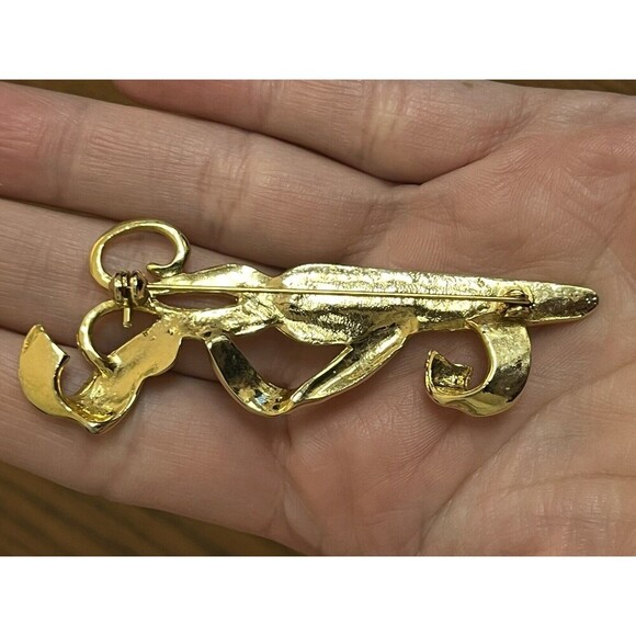 Vintage McRae's Rhinestone Enamel Scissors Pin Brooch Jewelry Hair Stylist - Picture 2 of 5